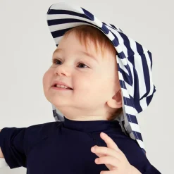 Mitty James Swimwear*Navy Blue Striped Legionnaire's Hat (UPF 50+)