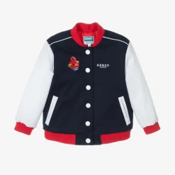 KENZO KIDS Gifts|Coats & Jackets*Navy Blue Varsity Snake Jacket
