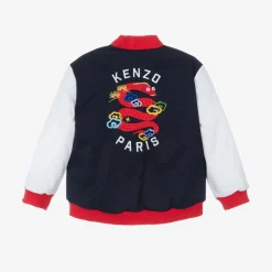 KENZO KIDS Gifts|Coats & Jackets*Navy Blue Varsity Snake Jacket