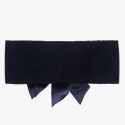 La Perla Hair Accessories*Navy Blue Wool Bow Headband