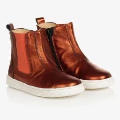 Joyday Boots|Boots*Orange Leather Ankle Boots