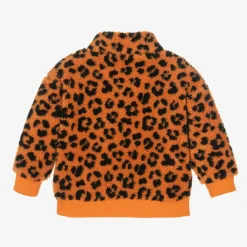 KENZO KIDS Tops*Orange Leopard Print Zip-Up Top
