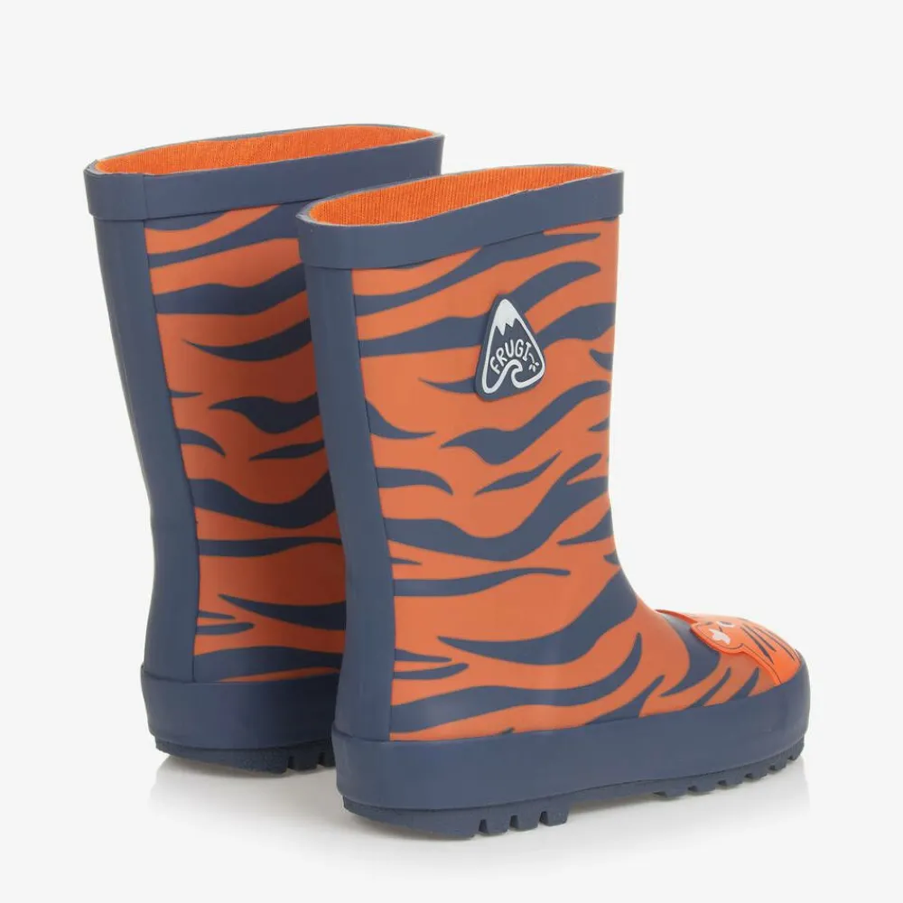 Frugi Rain Boots|Rain Boots*Orange Tiger Rubber Rain Boots