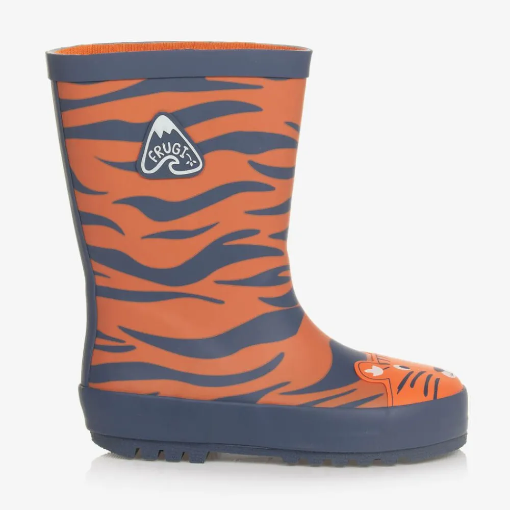 Frugi Rain Boots|Rain Boots*Orange Tiger Rubber Rain Boots