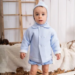 Artesanía Granlei Coats & Jackets*Pale Blue Knitted Pram Coat Set