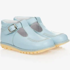 Childrens Classics Bar Shoes|Bar Shoes*Pale Blue Leather T-Bar Shoes