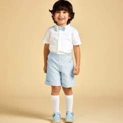 Childrens Classics Bar Shoes|Bar Shoes*Pale Blue Leather T-Bar Shoes