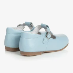 Beatrice amp; George Traditional Shoes|Bar Shoes*Pale Blue Leather T-Bar Shoes