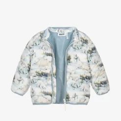 Molo Snowwear*Pale Blue Polar Bear Puffer Jacket