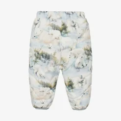 Molo Snowwear*Pale Blue Snowy Bears Padded Trousers