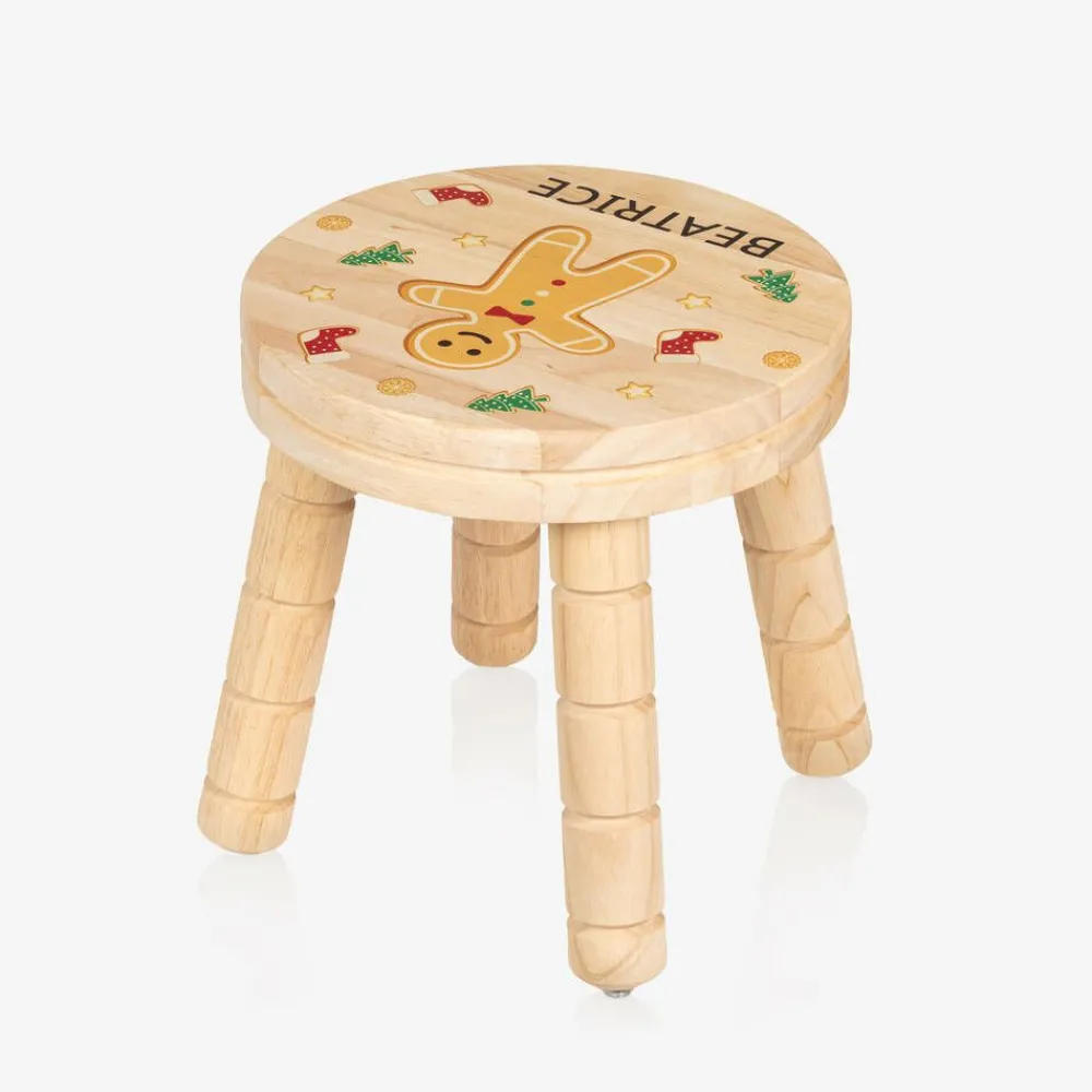 Treat Republic Gifts|Nursery Accessories*Personalised Christmas Gingerbread Wooden Stool
