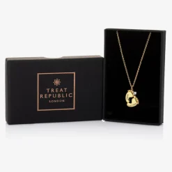 Treat Republic Jewellery|Gifts*Personalised 18ct Gold Plated Baby Feet Necklace (45cm)