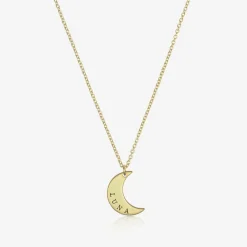 Treat Republic Jewellery|Gifts*Personalised Gold Plated Moon Necklace (46cm)