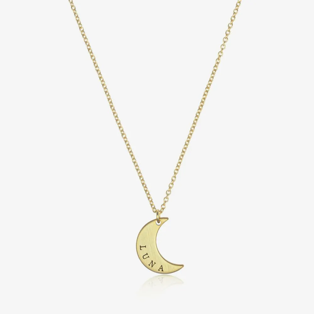 Treat Republic Jewellery|Gifts*Personalised Gold Plated Moon Necklace (46cm)