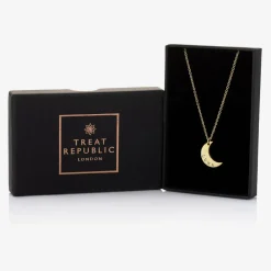 Treat Republic Jewellery|Gifts*Personalised Gold Plated Moon Necklace (46cm)