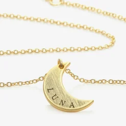 Treat Republic Jewellery|Gifts*Personalised Gold Plated Moon Necklace (46cm)