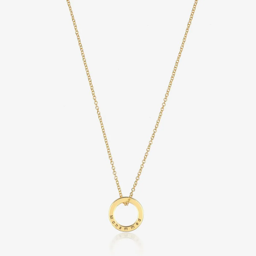 Treat Republic Jewellery|Jewellery*Personalised Gold Plated Disc Necklace (47cm)