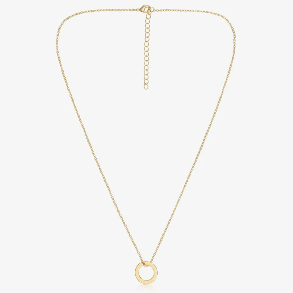 Treat Republic Jewellery|Jewellery*Personalised Gold Plated Disc Necklace (47cm)