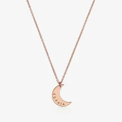 Treat Republic Jewellery|Gifts*Personalised Rose Gold Plated Moon Necklace (46cm)