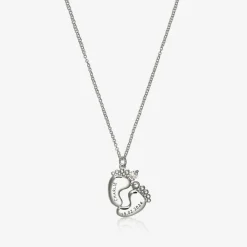 Treat Republic Jewellery|Gifts*Personalised Silver Plated Baby Feet Necklace (45cm)