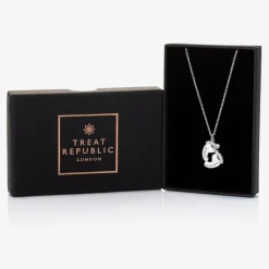 Treat Republic Jewellery|Gifts*Personalised Silver Plated Baby Feet Necklace (45cm)