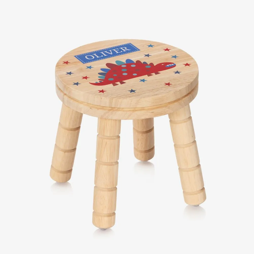 Treat Republic Gifts|Nursery Accessories*Personalised Wooden Dinosaur Stool