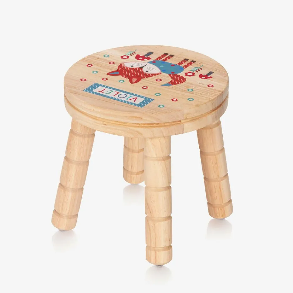Treat Republic Gifts|Nursery Accessories*Personalised Wooden Fox Stool