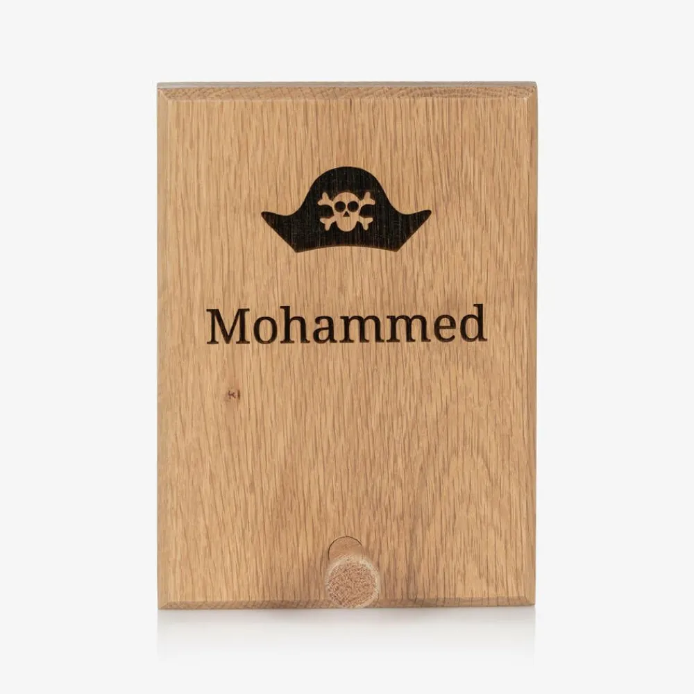 Treat Republic Gifts|Nursery Accessories*Personalised Wooden Pirate Hat Peg Hook (18cm)