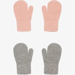 CeLaVi Gloves & Mittens*Pink & Grey Knitted Mittens (2 Pack)