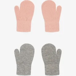 CeLaVi Gloves & Mittens*Pink & Grey Knitted Mittens (2 Pack)