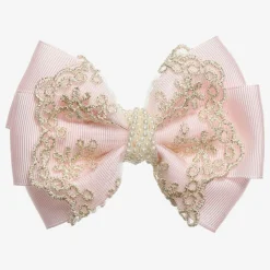 Cute Cute Hair Accessories*Pink & Gold Bow Clip (11cm)