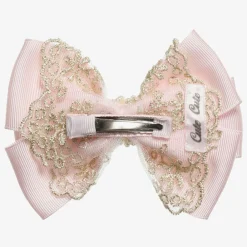 Cute Cute Hair Accessories*Pink & Gold Bow Clip (11cm)