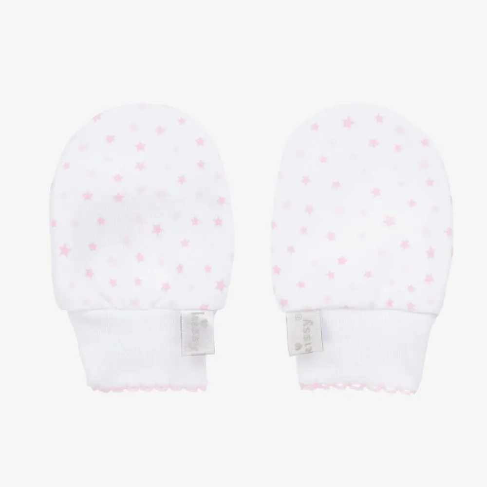 Kissy Kissy Gloves & Mittens*Pink & White Baby Sheep Scratch Mittens