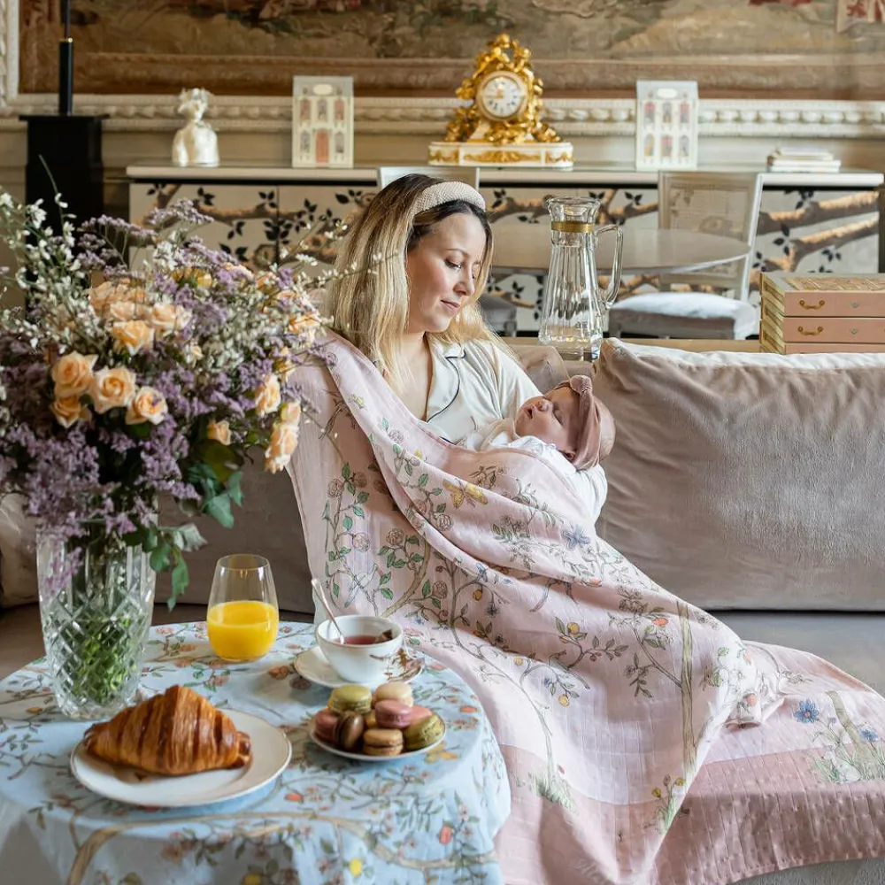 Atelier Choux Paris Sleeping Accessories*Pink Bloom Swaddle (97cm)