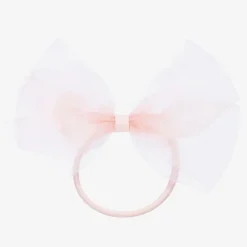 Peach Ribbons Hair Accessories*Pink Bow Hair Elastic (12cm)