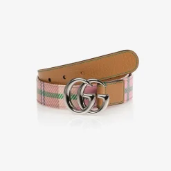 Gucci Clothing Accessories*Pink Check Double G Belt