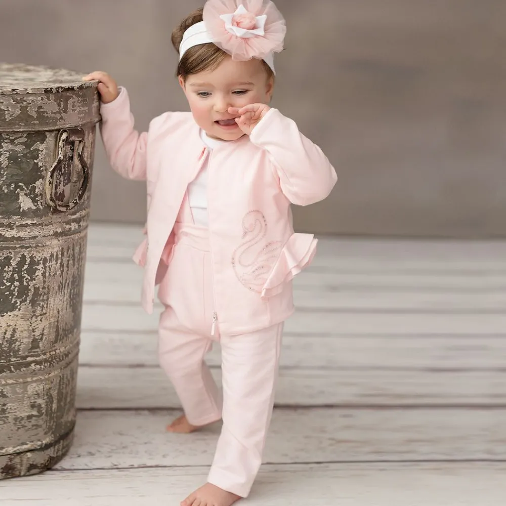 Sofija Outfit Sets|Outfit Sets*Pink Cotton Baby Trouser Set
