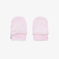 Kissy Kissy Gifts|Gloves & Mittens*Pink Cotton Crescent Moonlight Scratch Mittens