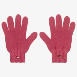 Tommy Hilfiger Gloves & Mittens*Pink Cotton Knit Flag Gloves