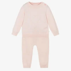 Marie-Chantal Outfit Sets|Outfit Sets*Pink Cotton Knit Trouser Set