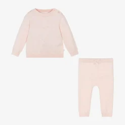 Marie-Chantal Outfit Sets|Outfit Sets*Pink Cotton Knit Trouser Set