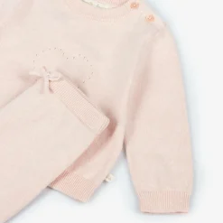 Marie-Chantal Outfit Sets|Outfit Sets*Pink Cotton Knit Trouser Set