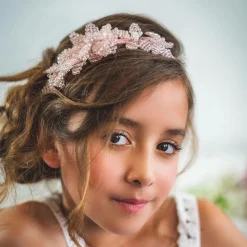 Sienna Likes To Party Hair Accessories*Pink Crystal Flower Hairband