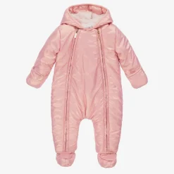 Carrément Beau Snowwear*Pink Hooded Baby Girls Snowsuit