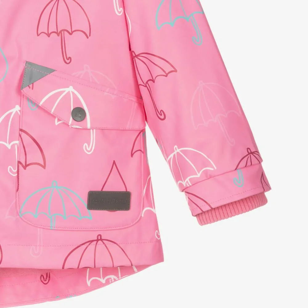 Mitty James Coats & Jackets*Pink Hooded Waterproof Umbrella Raincoat