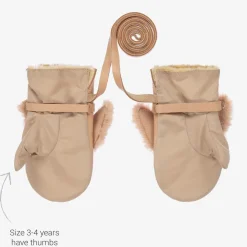 Donsje Gloves & Mittens*Pink Leather & Faux Fur Bunny Mittens