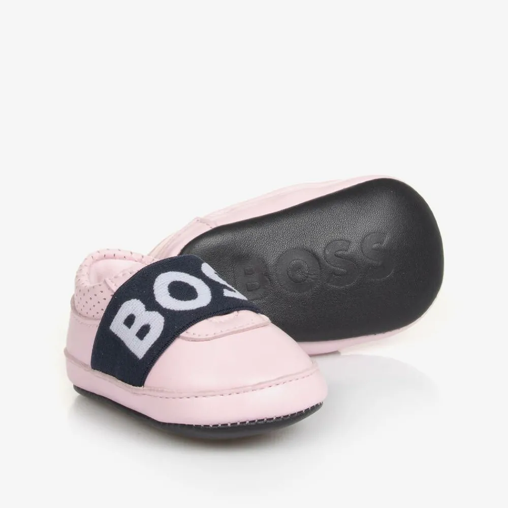 BOSS Pre Walkers|Pre Walkers*Pink Leather Baby Pre-Walker Shoes