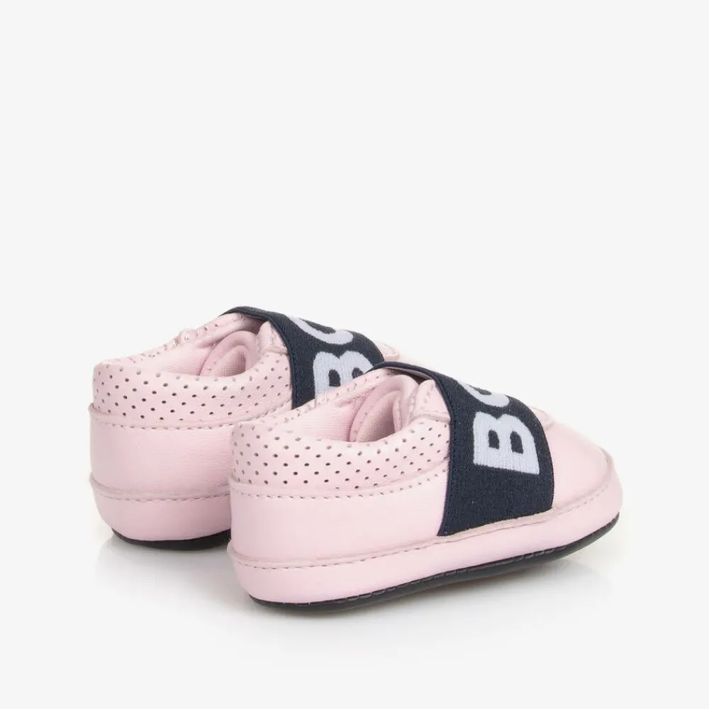 BOSS Pre Walkers|Pre Walkers*Pink Leather Baby Pre-Walker Shoes