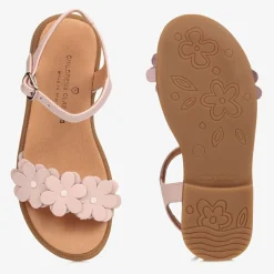 Childrens Classics Sandals*Pink Leather Flower Sandals