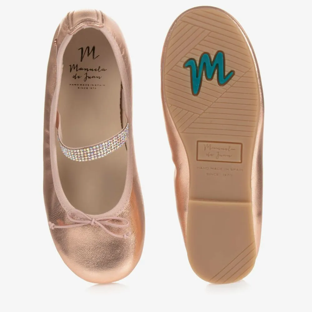 Manuela de Juan Pumps & Ballerinas*Pink Leather Gem Strap Pumps